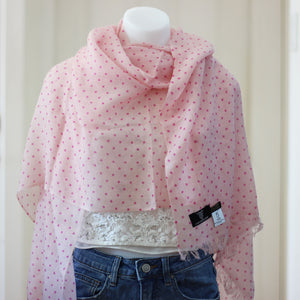 dot print diamond weave cashmere shawl