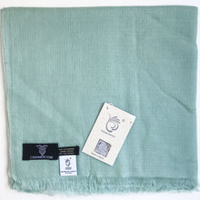 diamond weave cashmere shawl mint