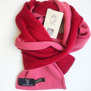 red reversible pure cashmere scarf
