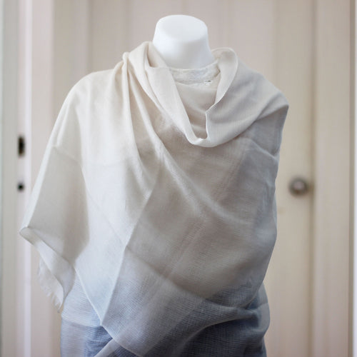 diamond weave cashmere shawl cream